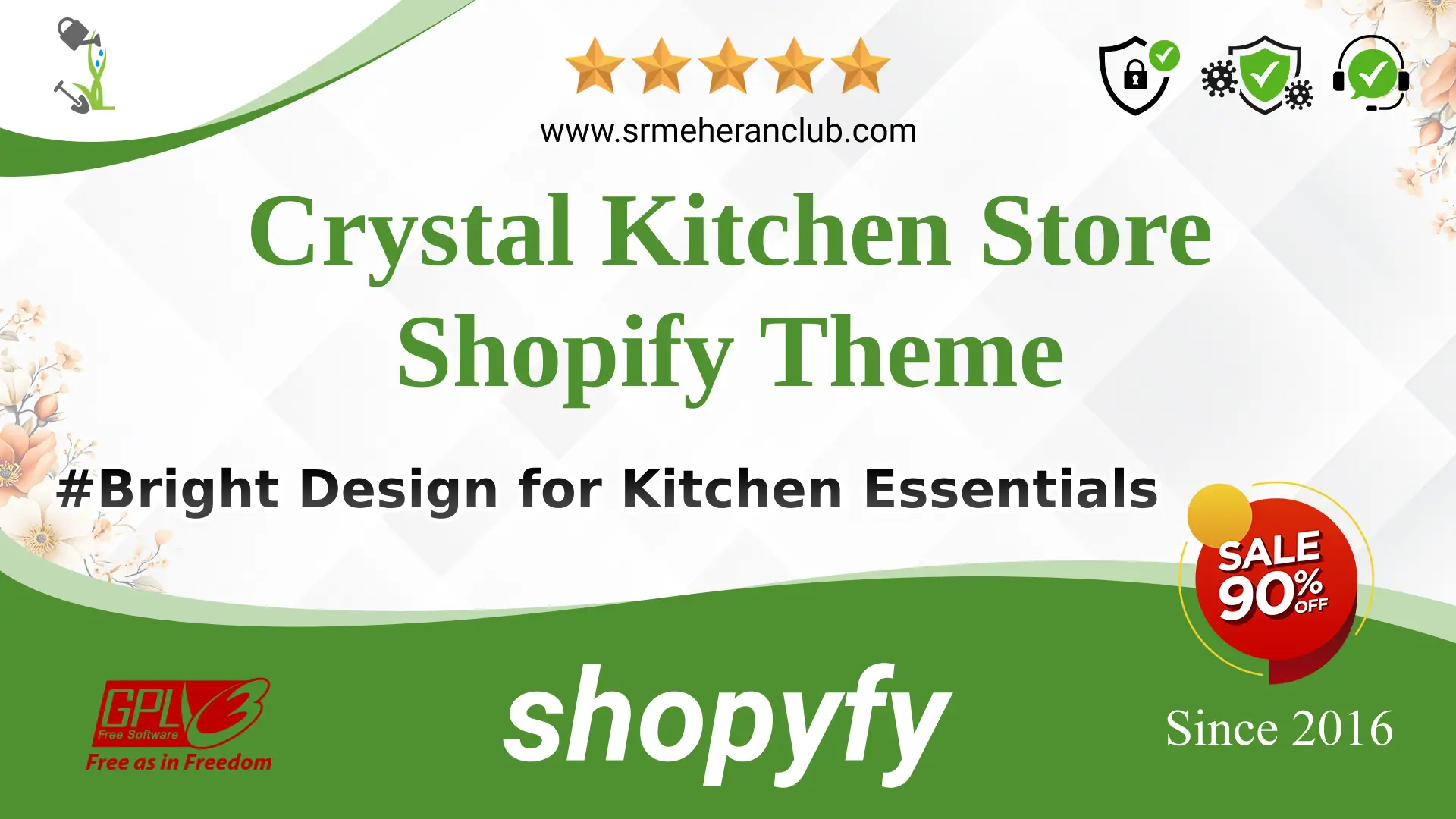 Crystal Kitchen Store Shopify Theme — Theme by Templatemonster