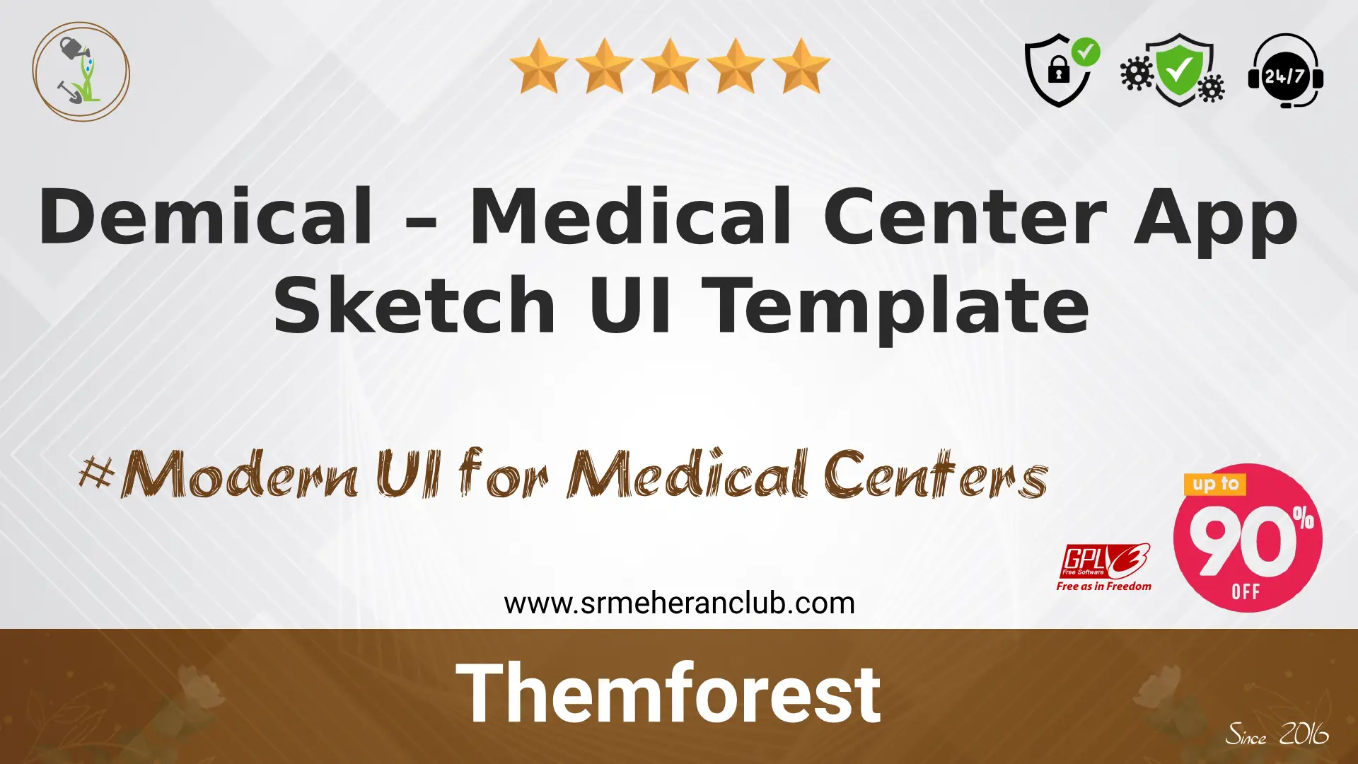 Demical – Medical Center App Sketch UI Template