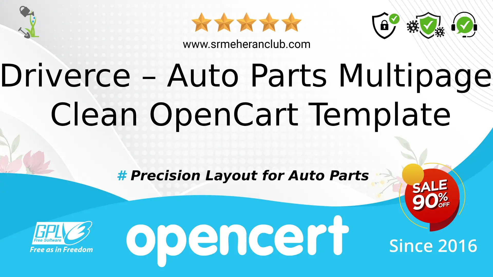 Driverce – Auto Parts Multipage Clean OpenCart Template — Template by Templatemonster