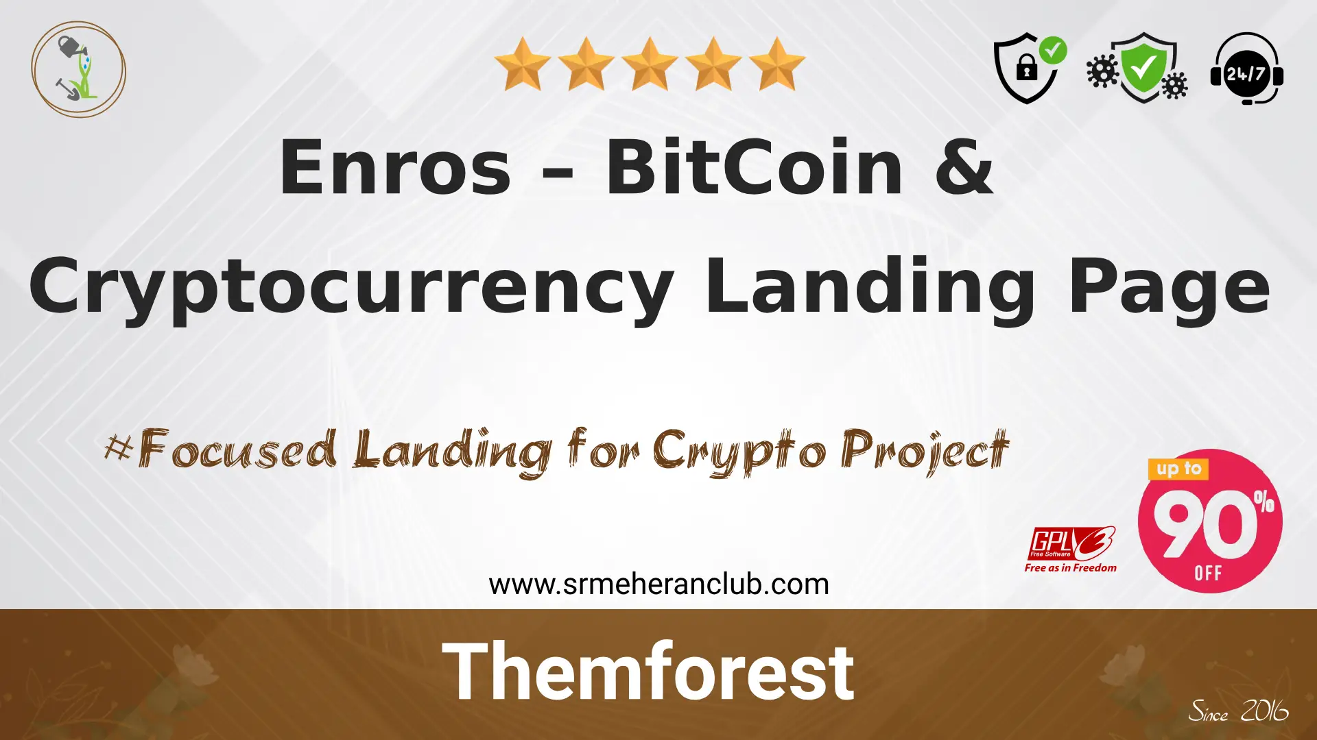 Enros – BitCoin & Cryptocurrency Landing Page — Template by Themeforest