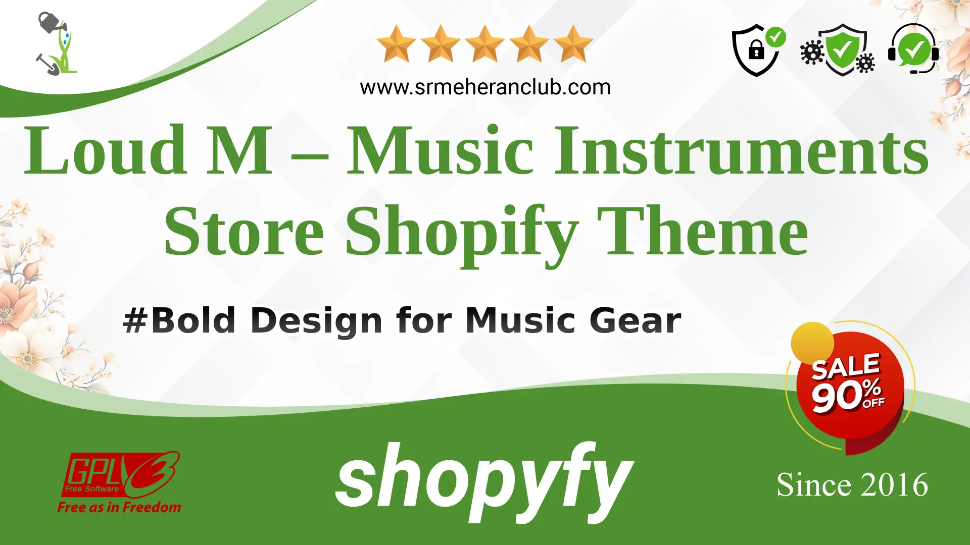 Loud M – Music Instruments Store Shopify Theme — Theme by Templatemonster