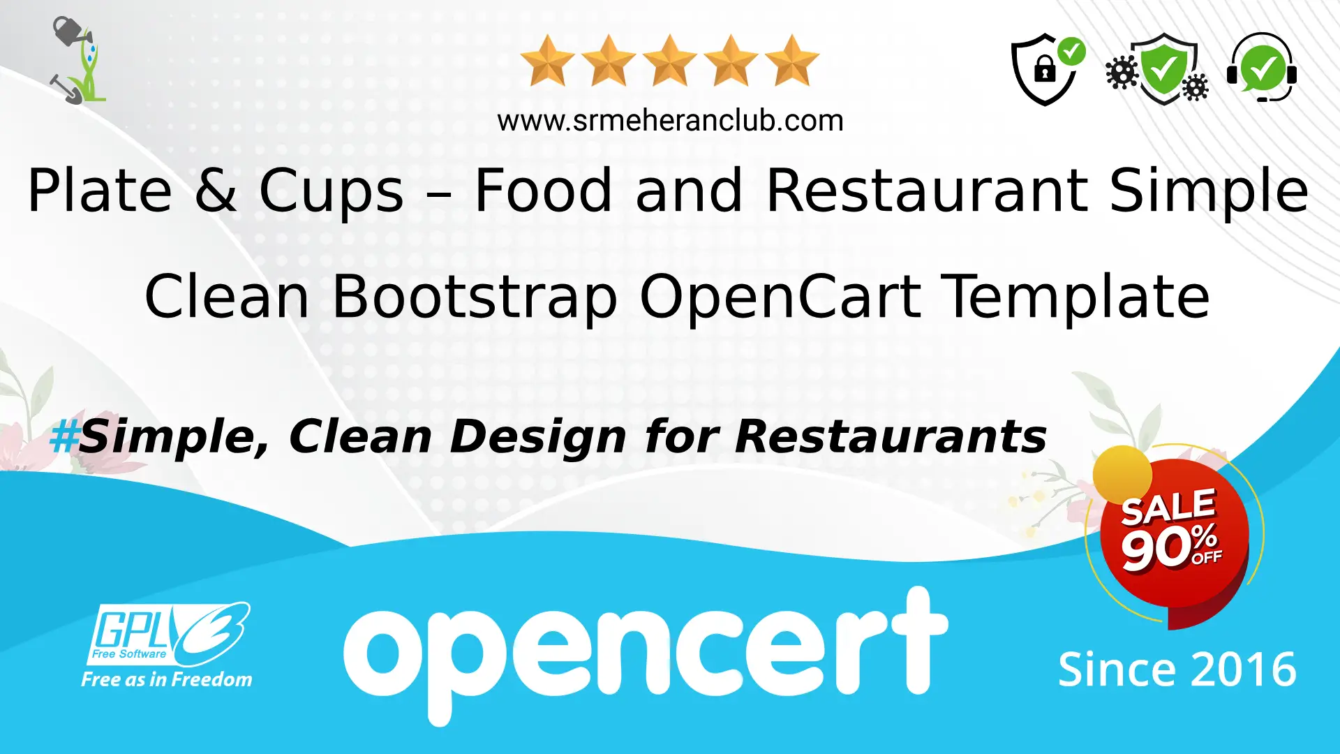 Plate & Cups – Food and Restaurant Simple Clean Bootstrap OpenCart Template — Template by Templatemonster