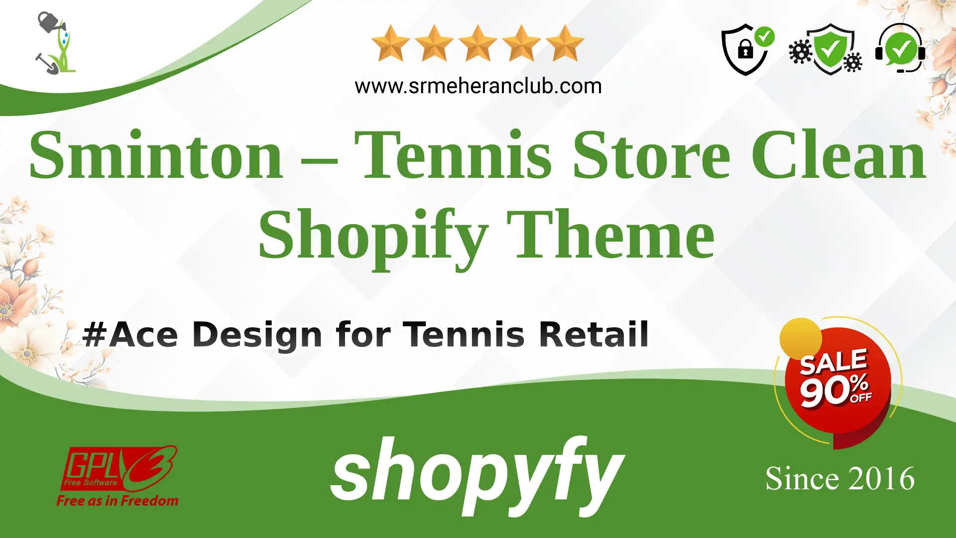 Sminton – Tennis Store Clean Shopify Theme — Theme by Templatemonster