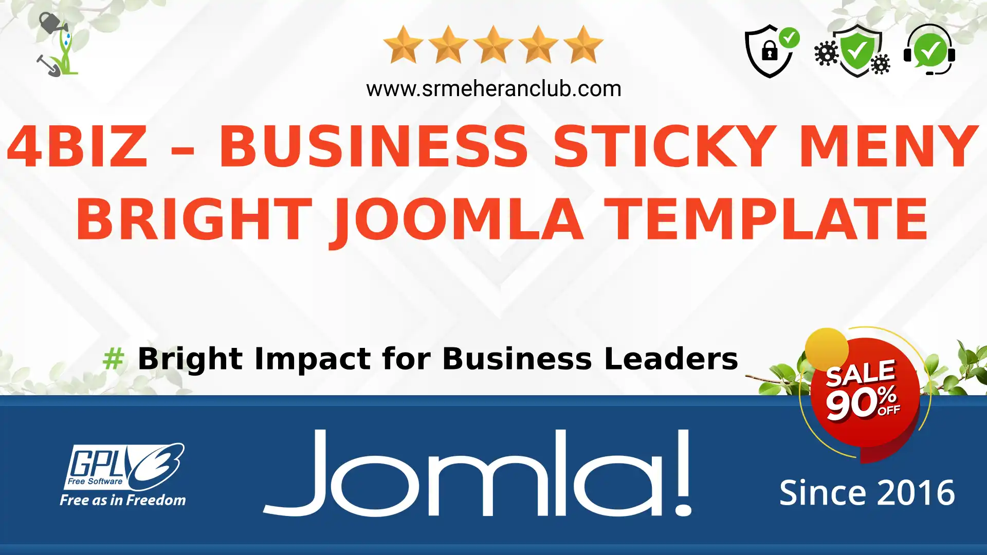 4Biz – Business Sticky Meny Bright Joomla Template — Theme by Templatemonster