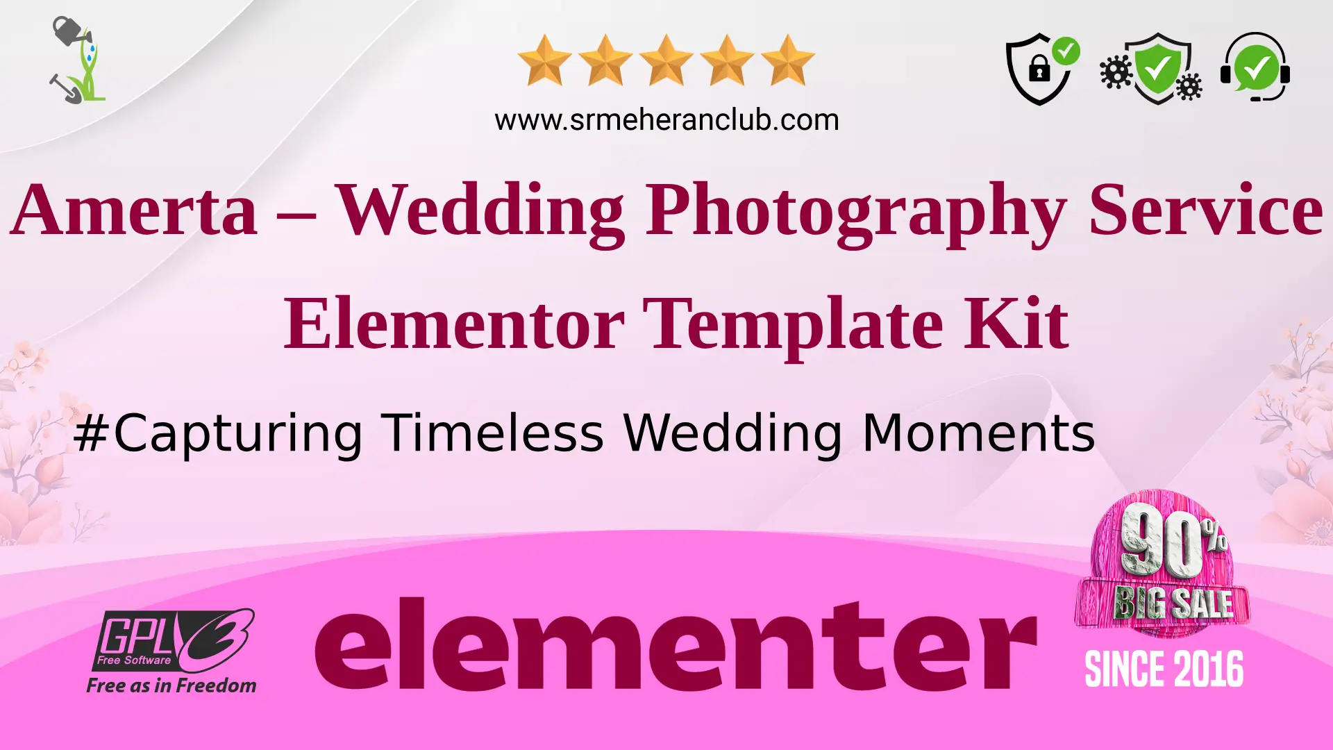 Amerta – Wedding Photography Service Elementor Template Kit