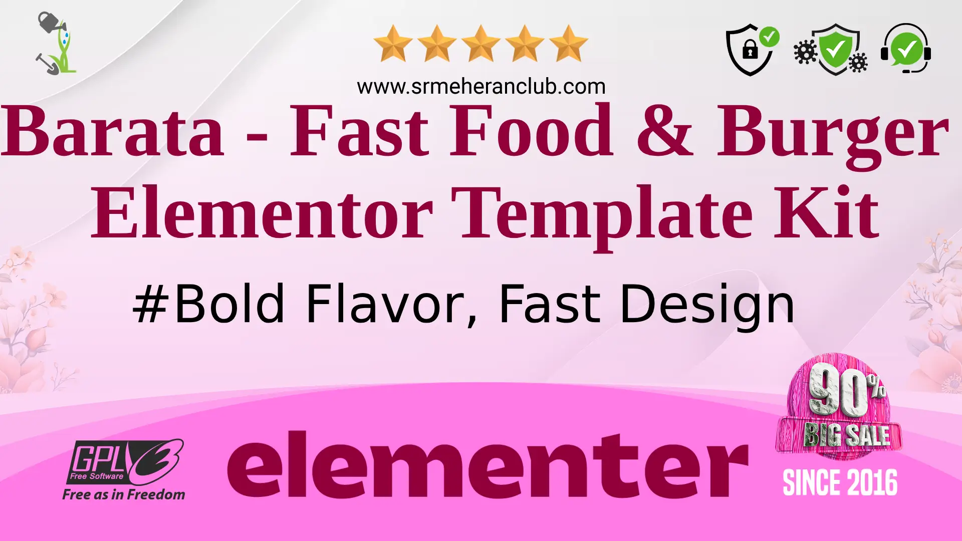 Barata – Fast Food & Burger Elementor Template Kit