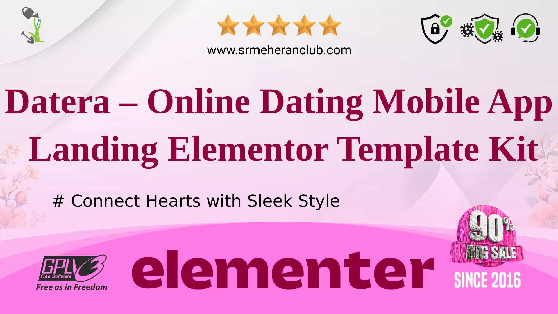 Datera – Online Dating Mobile App Landing Elementor Template Kit — Elementor Kit by Themeforest