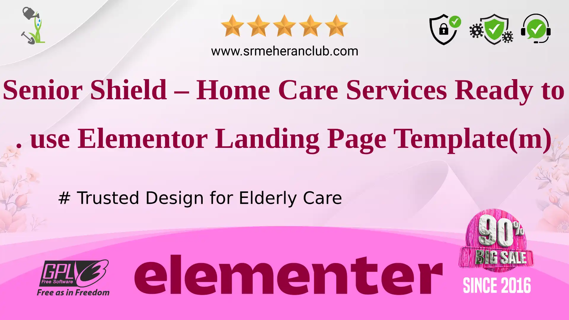 Senior Shield – Home Care Services Ready to use Elementor Landing Page Template(m) — Elementor Kit by Templatemonster