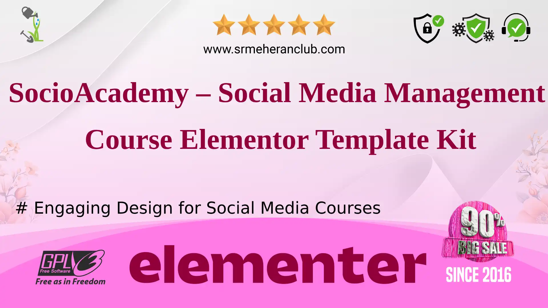 SocioAcademy – Social Media Management Course Elementor Template Kit
