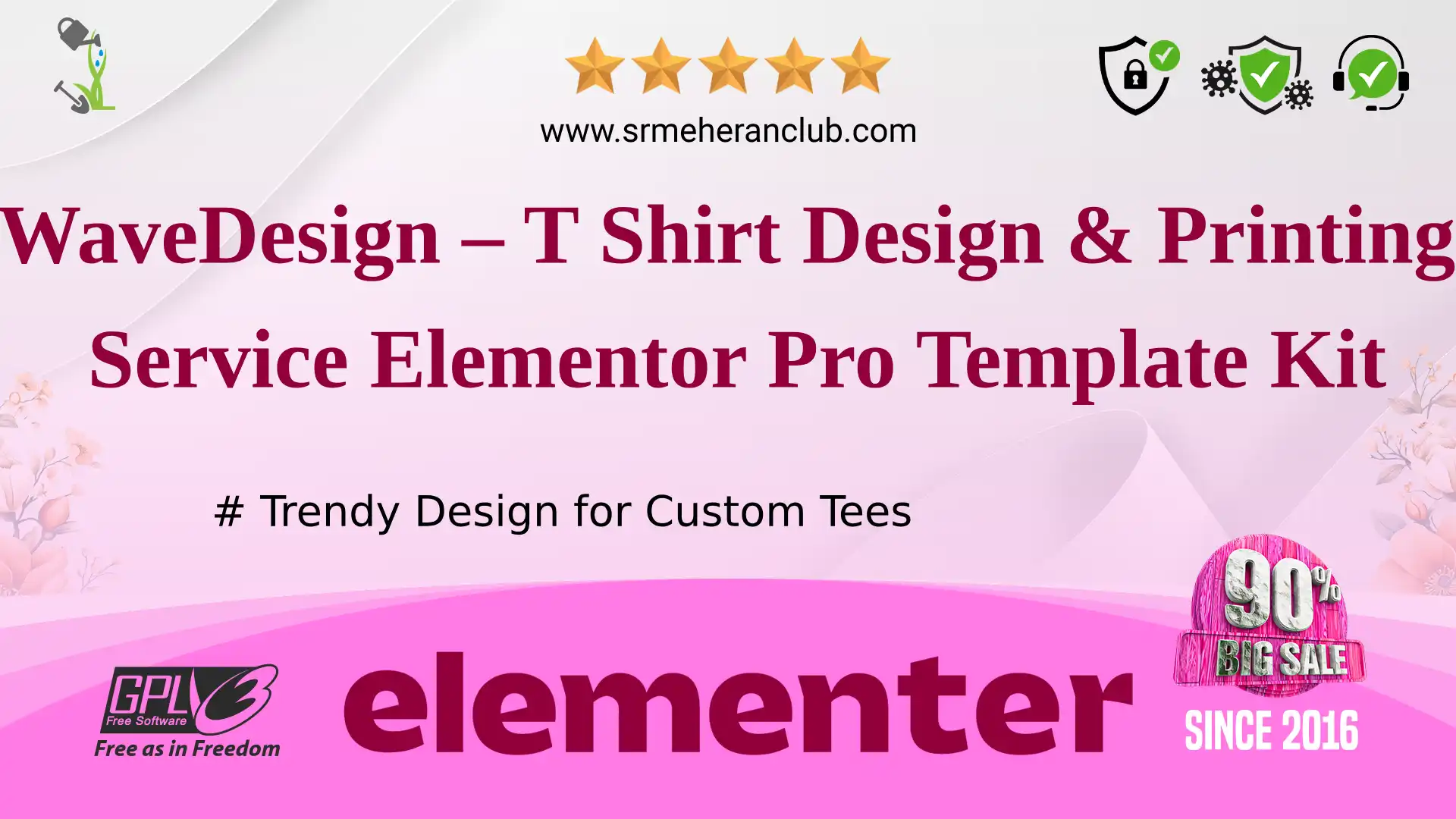 WaveDesign – T Shirt Design & Printing Service Elementor Pro Template Kit