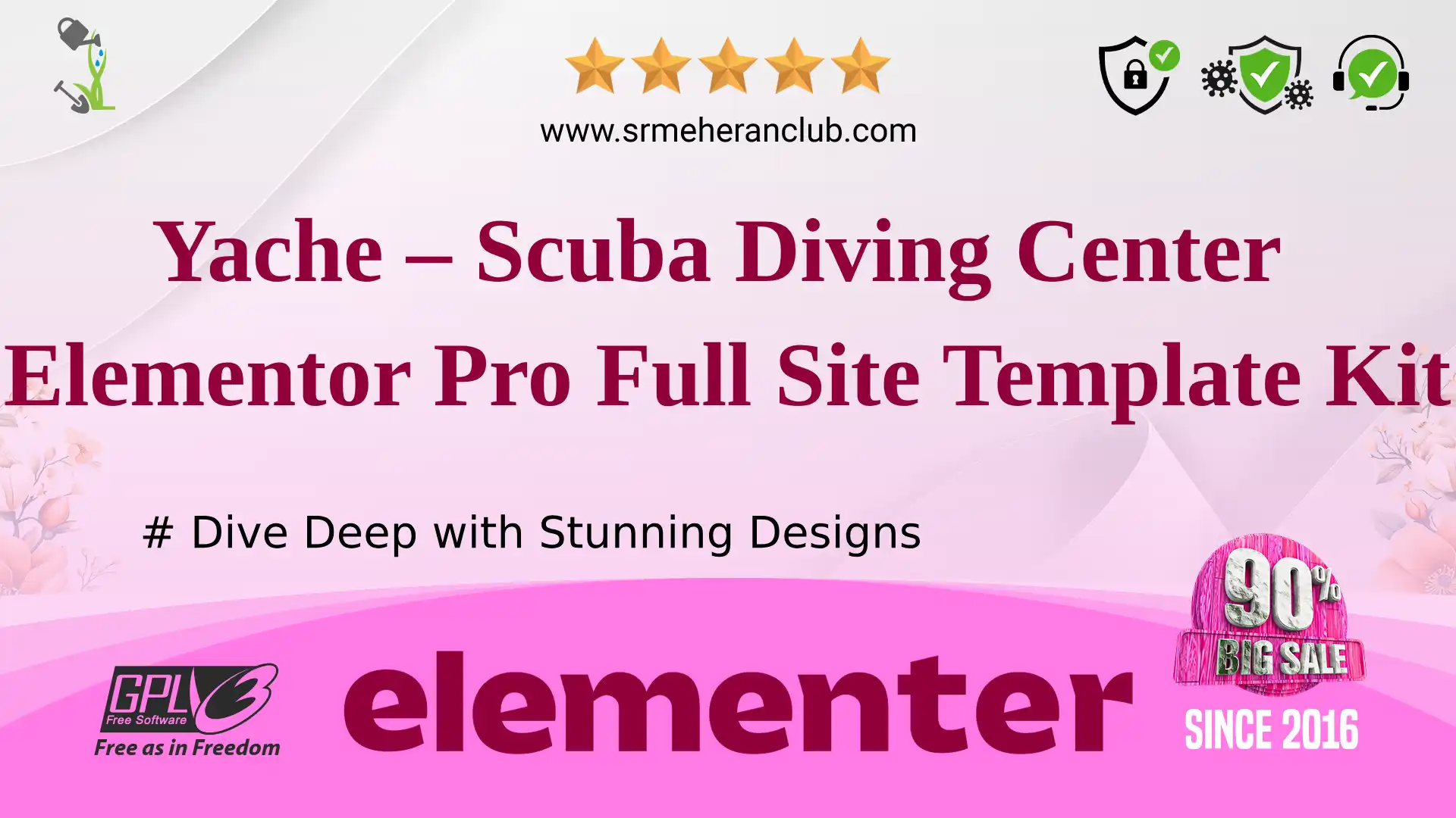 Yache – Scuba Diving Center Elementor Pro Full Site Template Kit — Elementor Kit by Themeforest