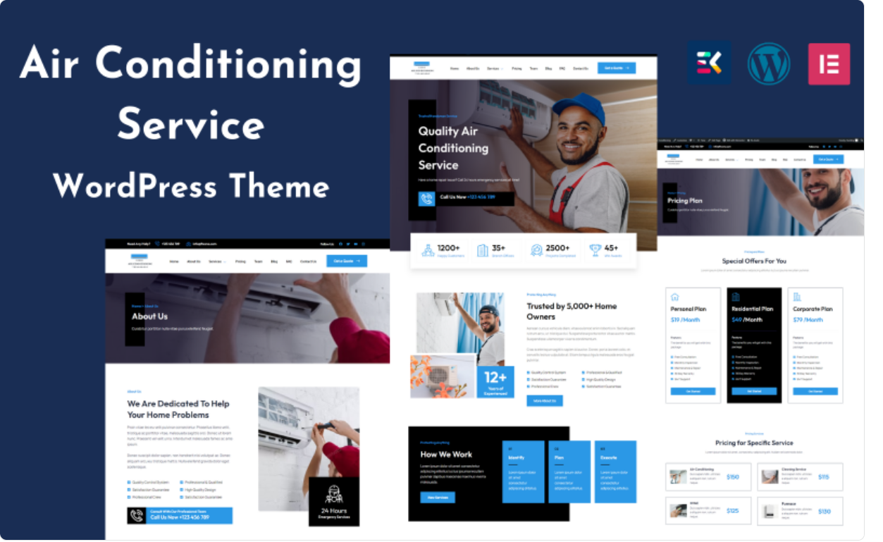 AC Repair Services Elementor Wordpress Theme WordPress Theme