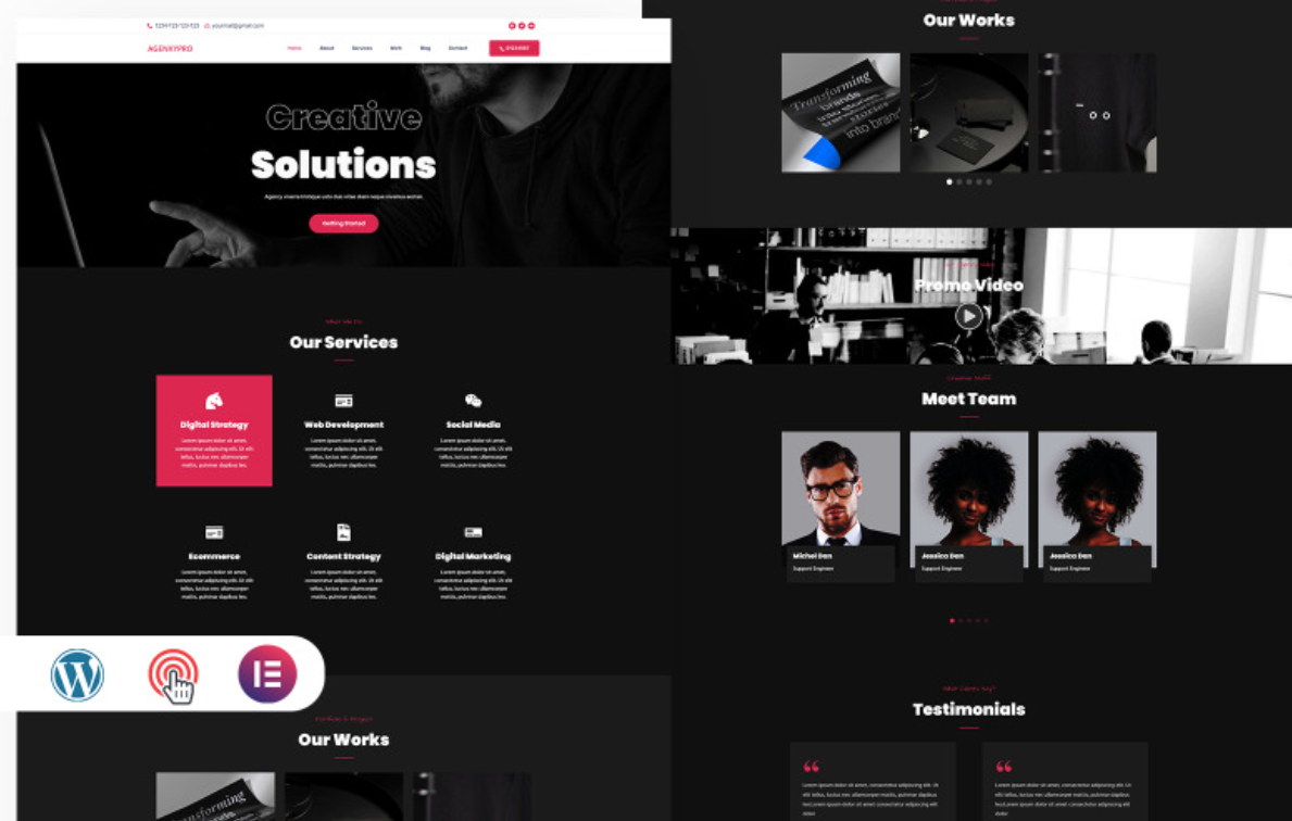 Agenxypro Creative Agency IT Elementor WordPress Theme