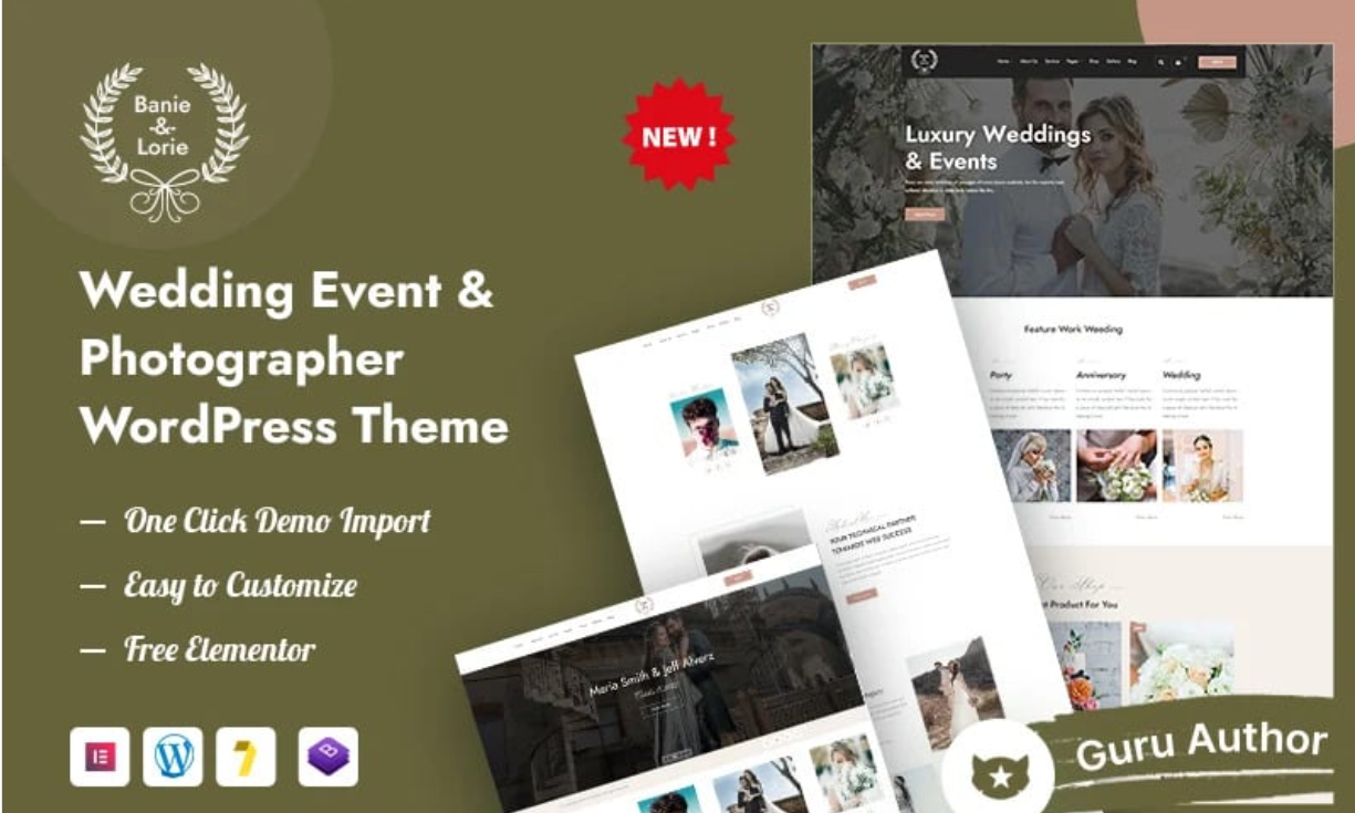 BanieLorie – Wedding Event & Photographer WordPress Theme
