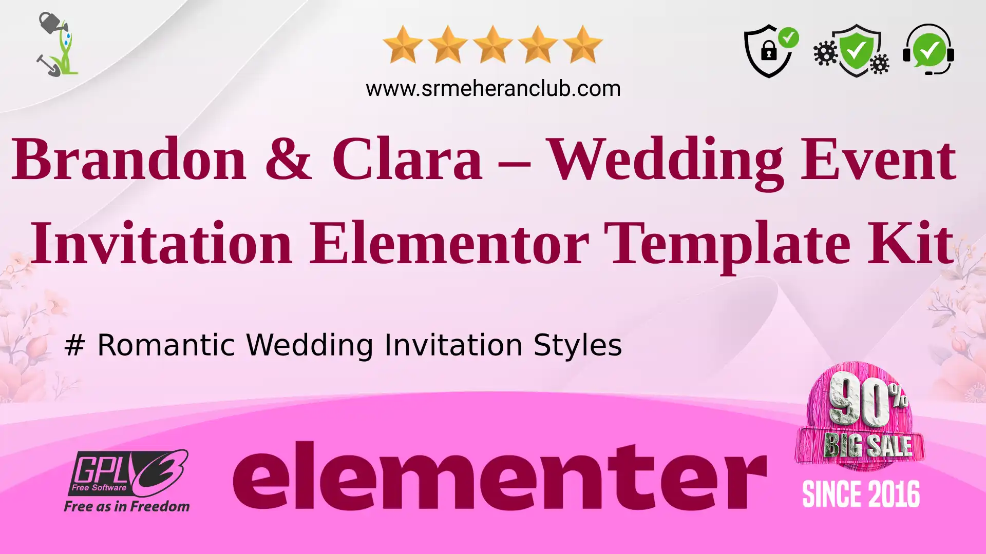 Brandon & Clara – Wedding Event Invitation Elementor Template Kit — Elementor Kit by Themeforest