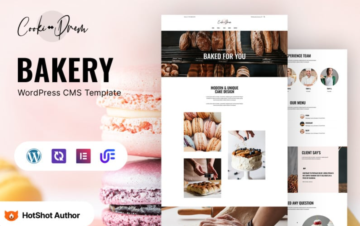 Cooki Drem - Bakery and Receipts WordPress Elementor Theme WordPress Theme
