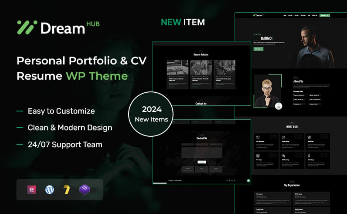 DreamHub – Personal Portfolio & CV Resume WordPress Theme