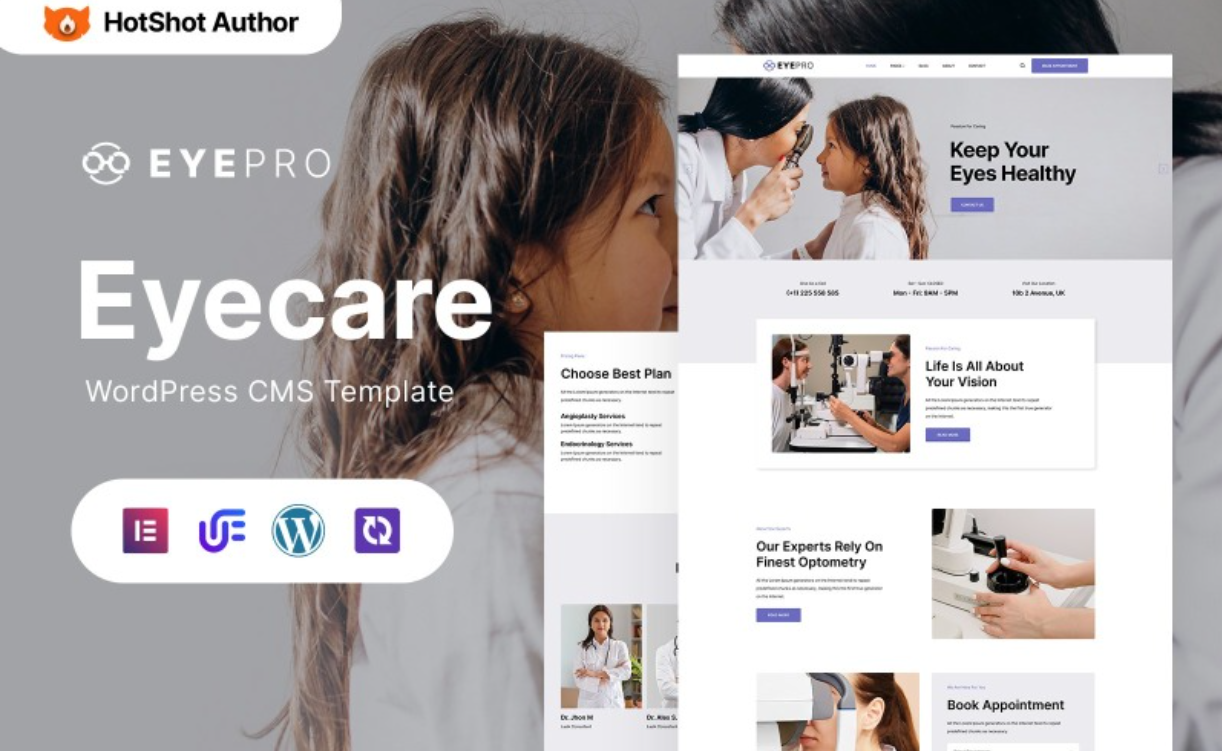 Eyepro - Eye Care Optometrist WordPress Elementor Theme WordPress Theme