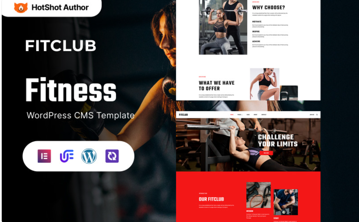 Fitclub - Gym Fitness And Bodybuilding WordPress Elementor Theme WordPress Theme