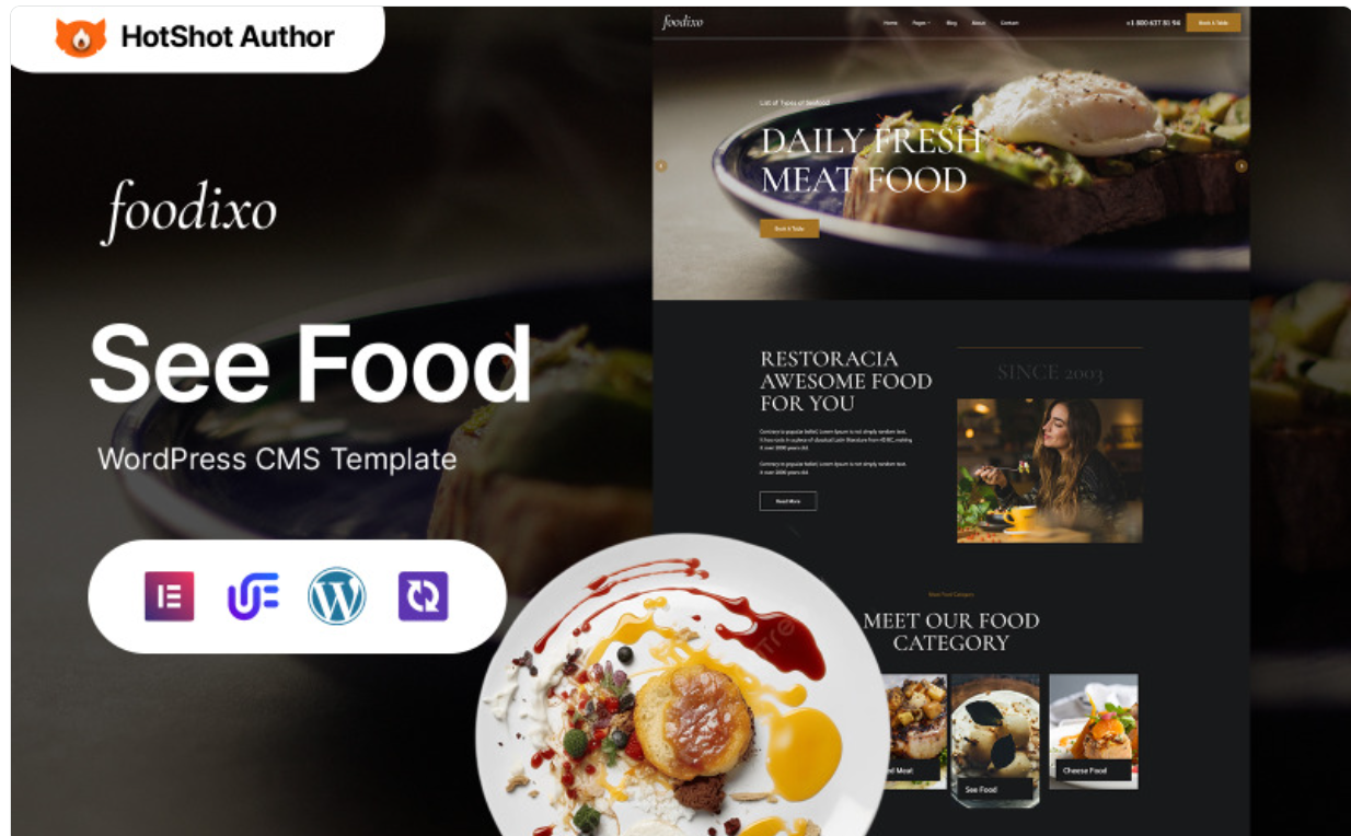 Foodixo - Sea Food Restaurant Elementor Wordpress Theme WordPress Theme