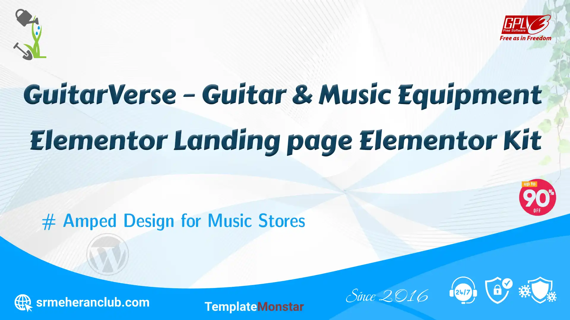 GuitarVerse – Guitar & Music Equipment Elementor Landing page Elementor Kit — Theme by Templatemonster