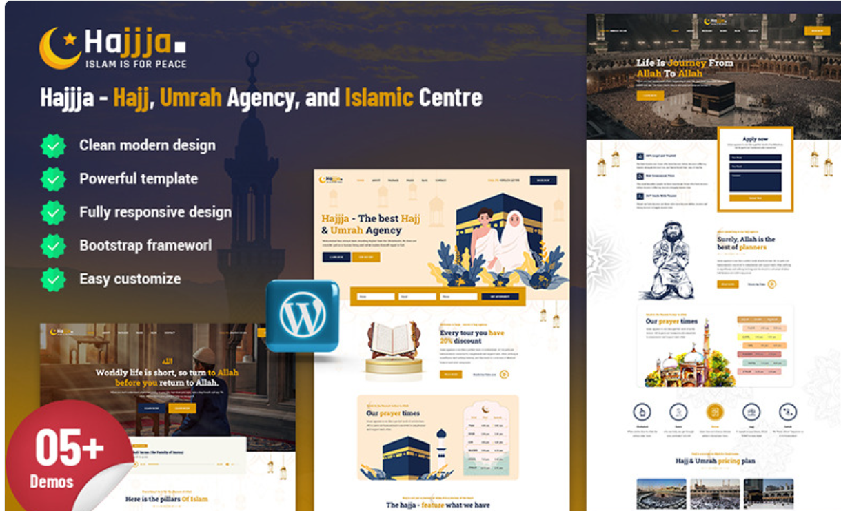 Hajjja - Hajj, Umrah Agency, and Islamic Centre WordPress Theme