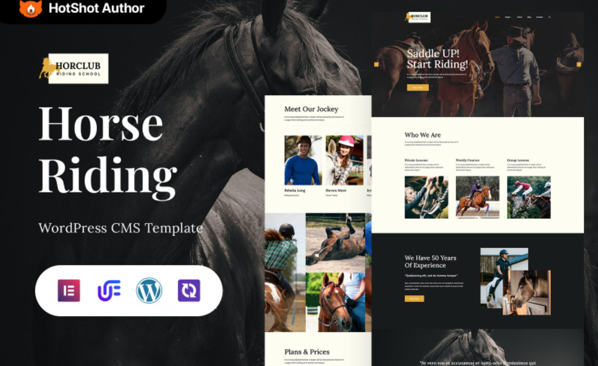 Horclub - Horse Riding And Equestrian Center WordPress Elementor Theme WordPress Theme