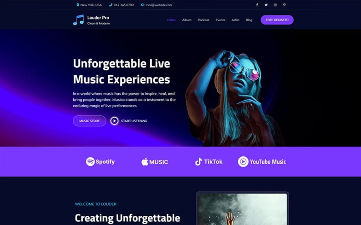 Louder Pro - Elementor Music WordPress Theme