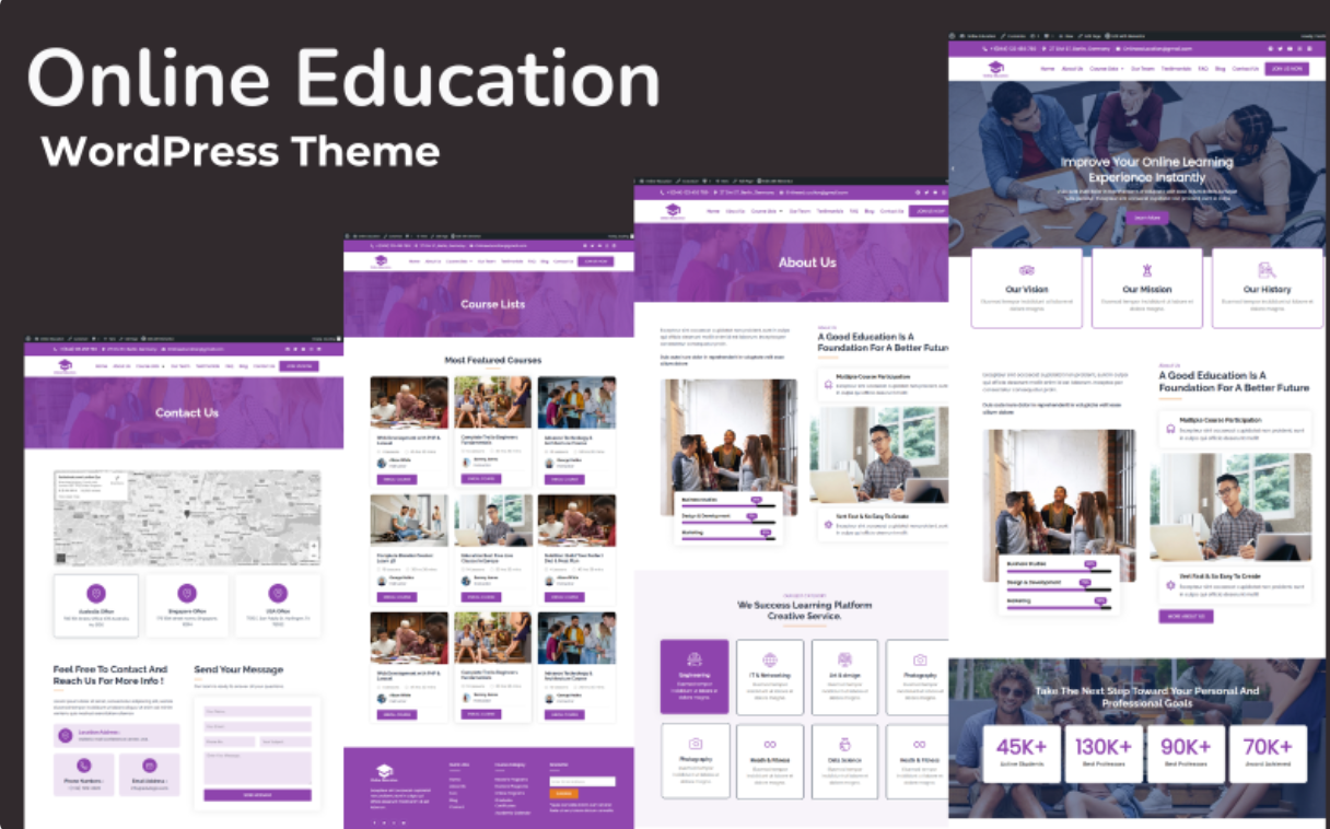 Online Education- School, College, University, and Online Course Education Elementor WordPress Theme