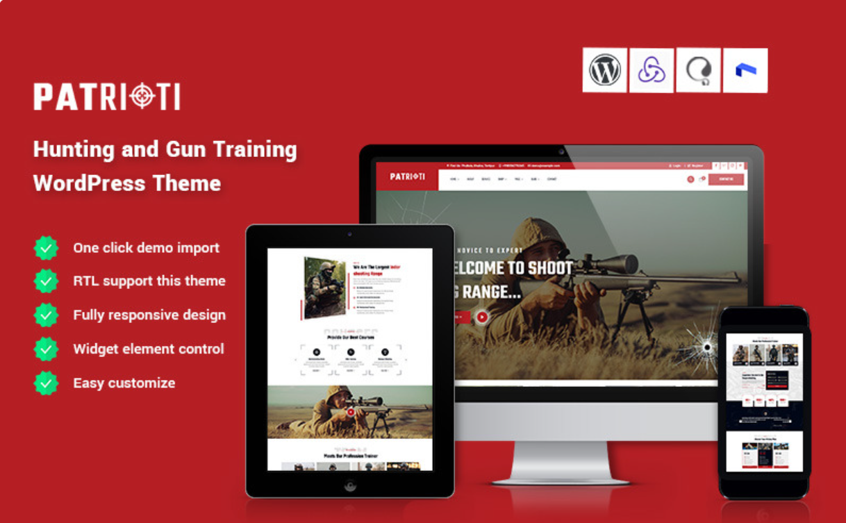 Patrioti - Hunting and Gun Training WordPress Theme