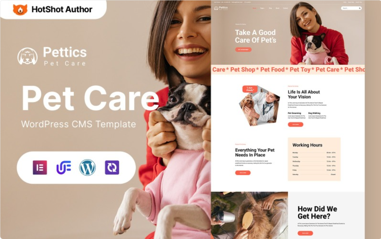 Pettics - Pet Care WordPress Elementor Theme WordPress Theme