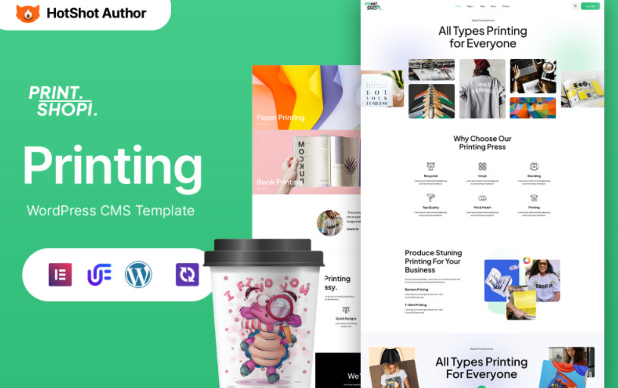 Printshopi - Printing Company WordPress Elementor Theme WordPress Theme