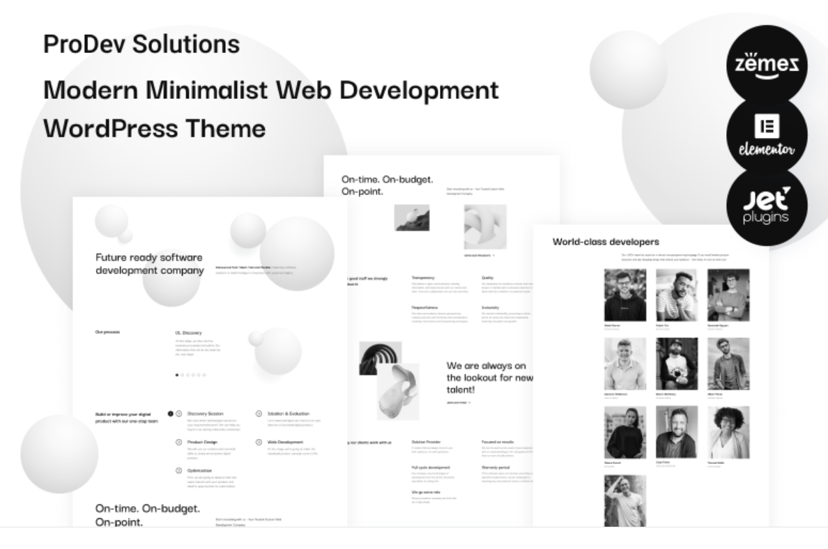 ProDev Solutions - Modern Minimalist Web Development WordPress Theme