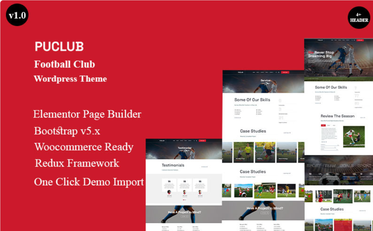 Puclub - Football Club Wordpress Theme WordPress Theme