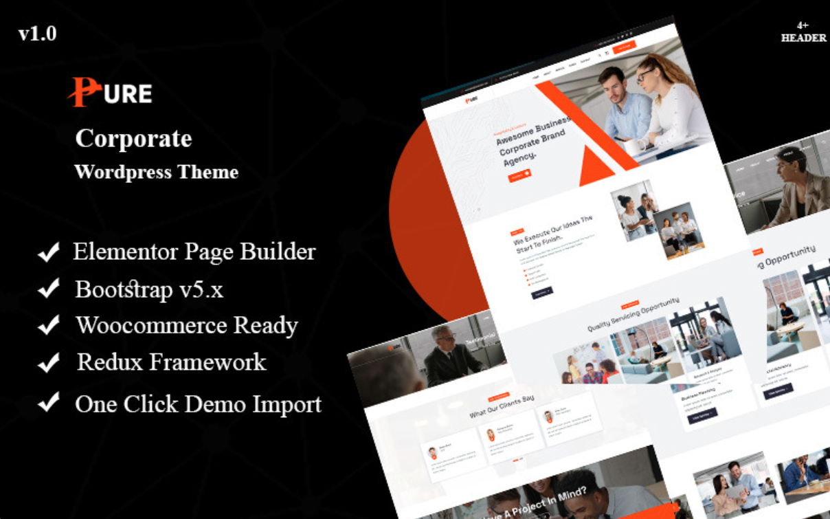 Pure - Corporate Business Wordpress Theme WordPress Theme