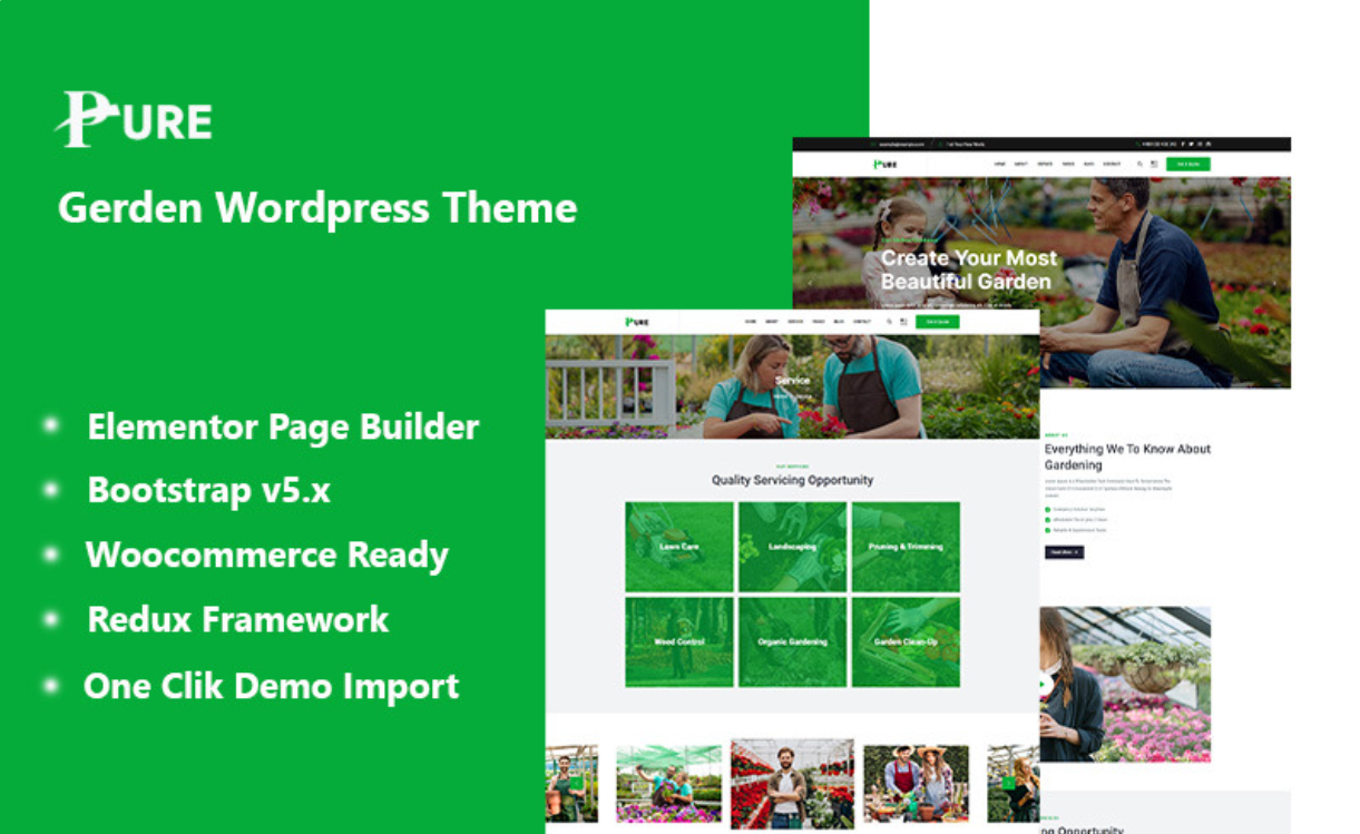 Pure - Garden Wordpress Theme WordPress Theme