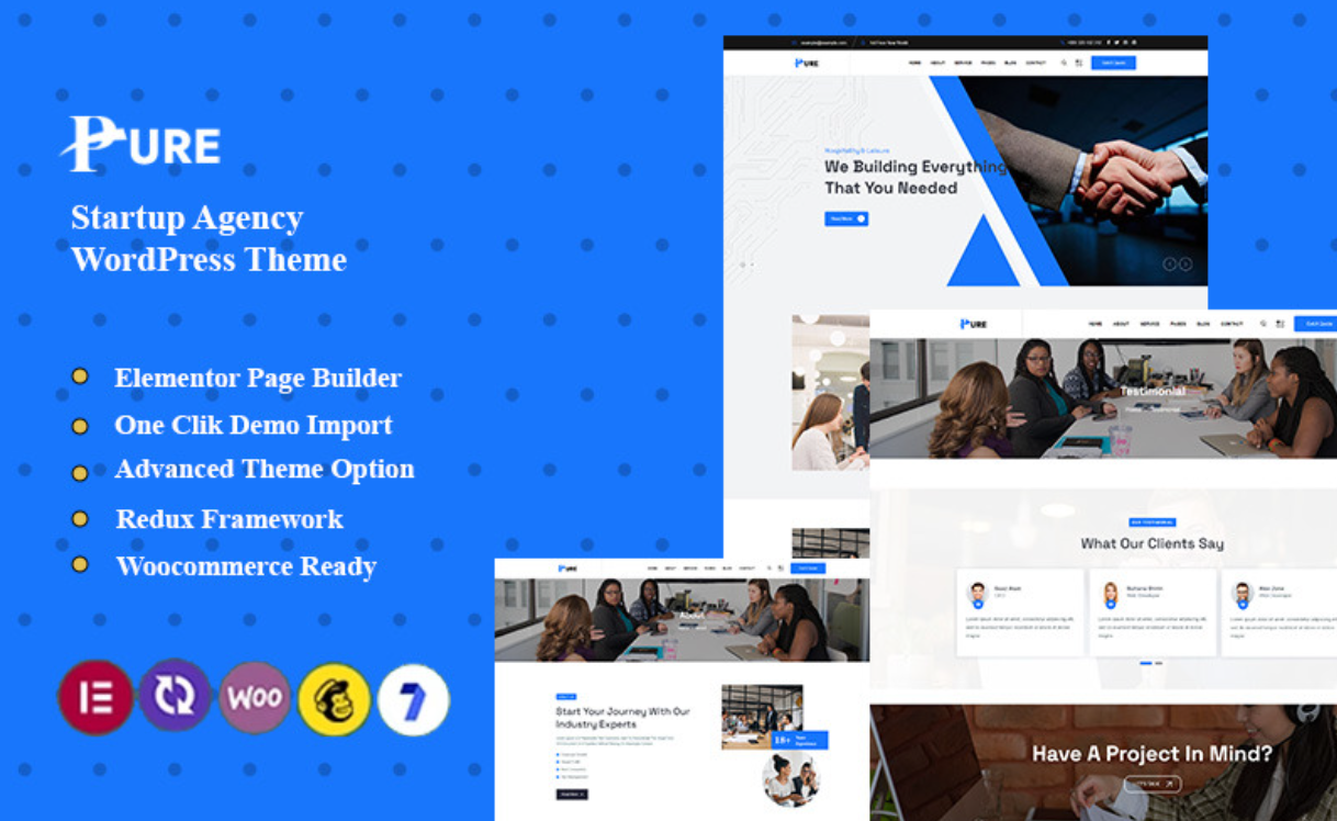 Pure - Startup Wordpress Theme WordPress Theme