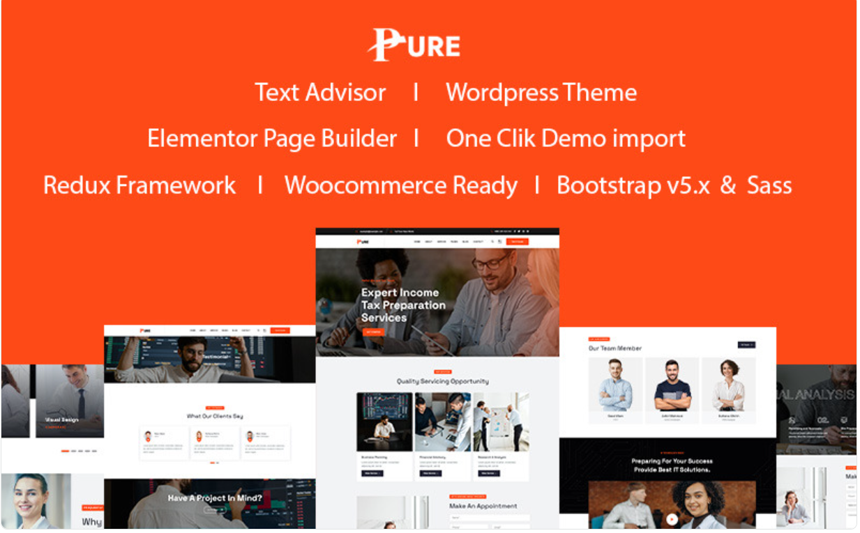 Pure - Tax Advisor Wordpress Theme WordPress Theme