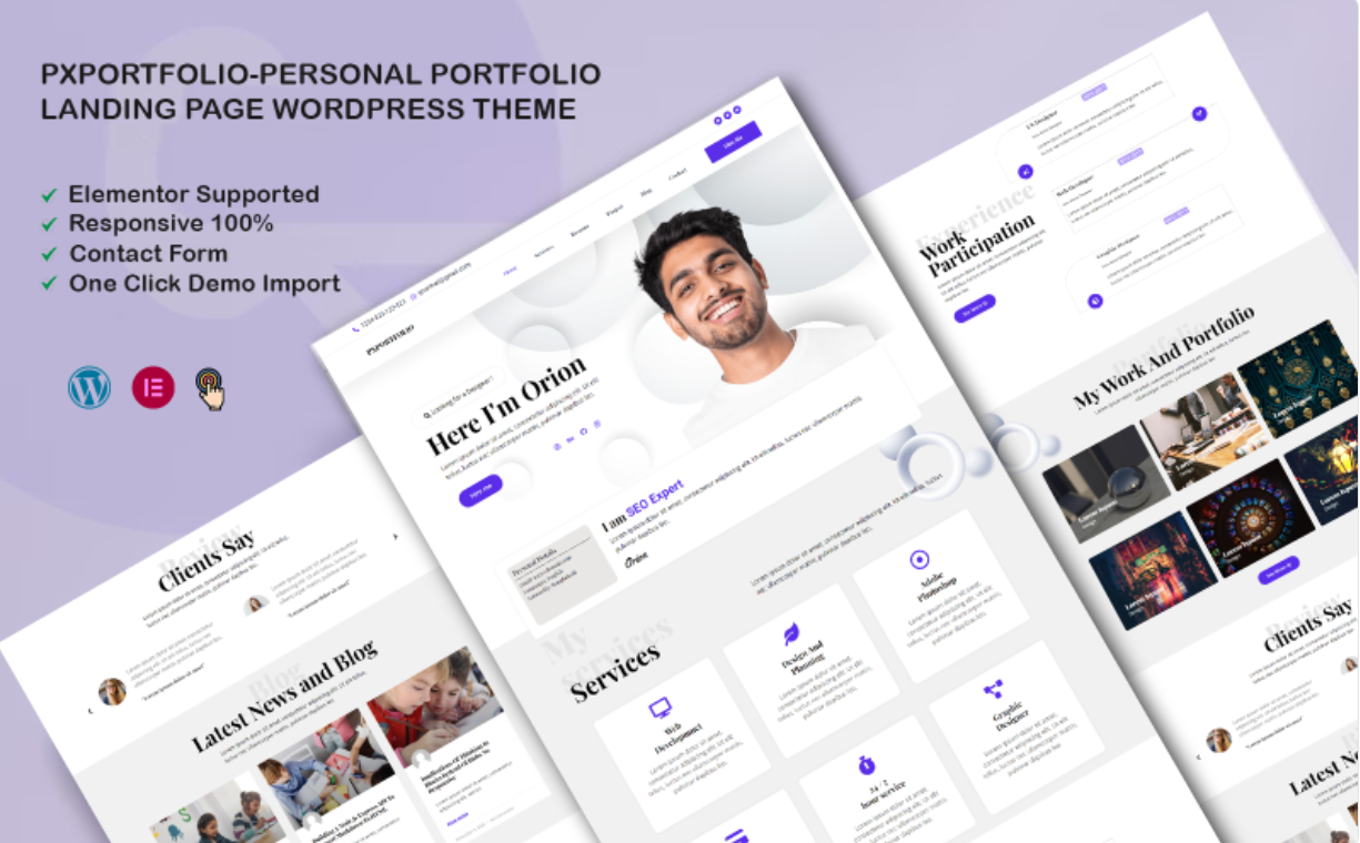 Pxportfolio - Personal Portfolio Landing page WordPress Theme