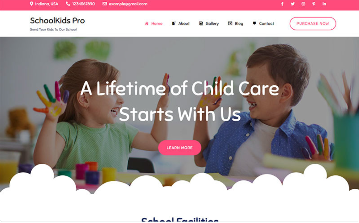 SchoolKids Pro - Kindergarten and Preschool WordPress Theme
