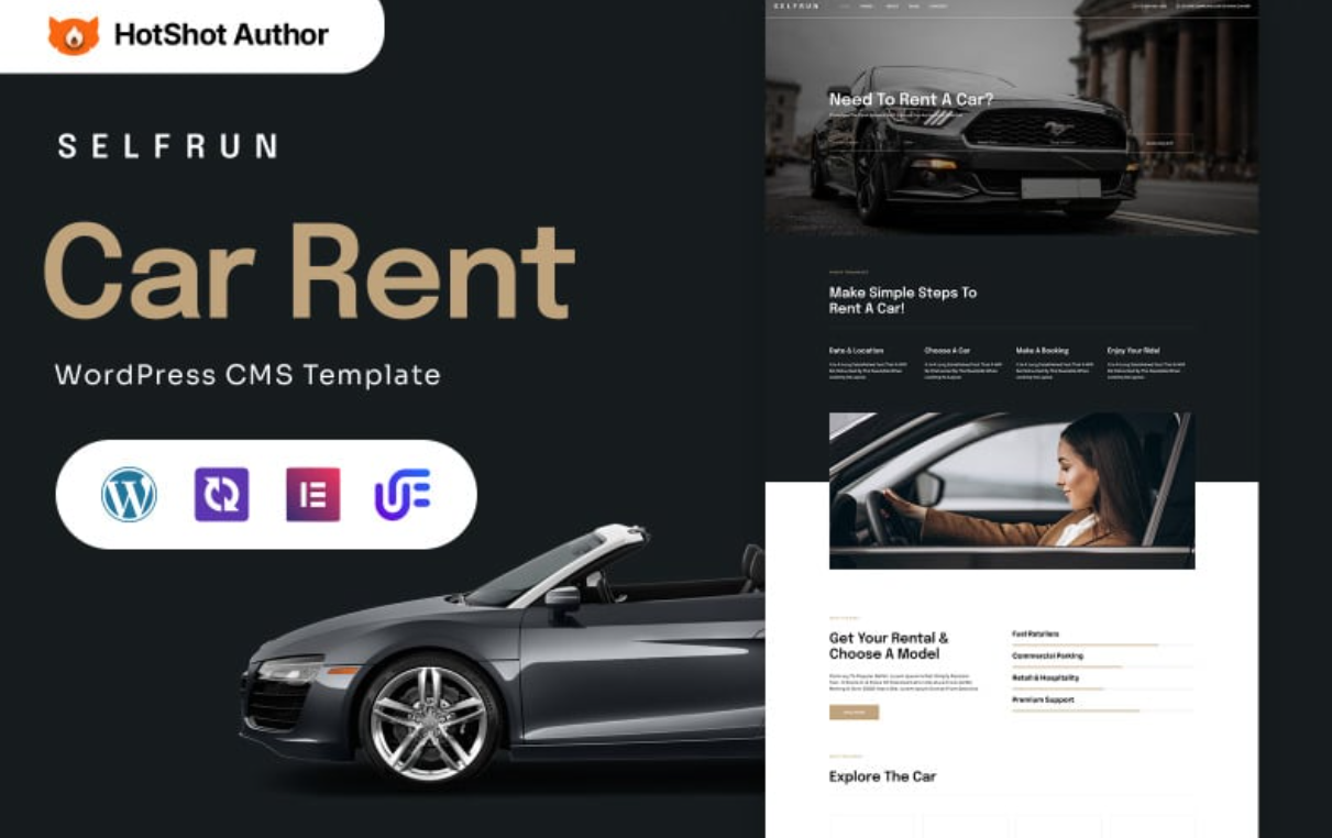 Selfrun - Car Rent WordPress Elementor Theme WordPress Theme