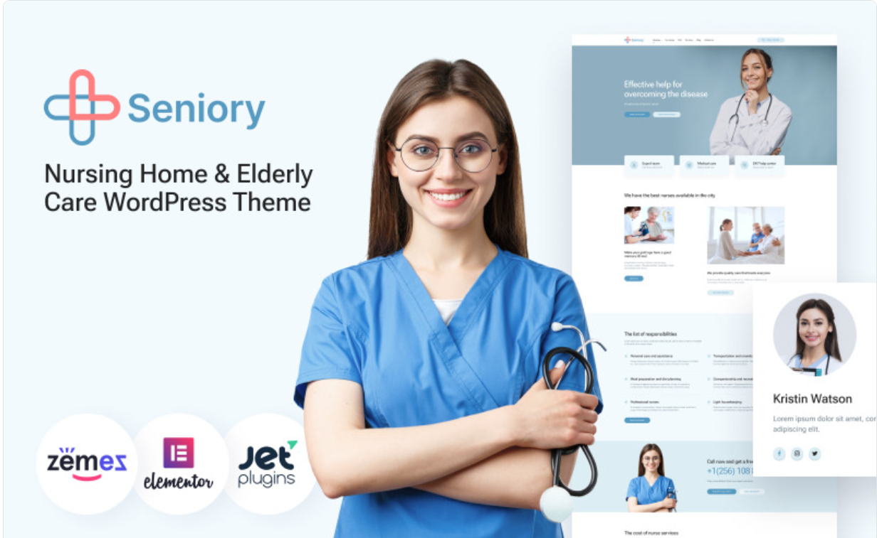 Seniory - Nursing Home & Elderly Care WordPress Elementor Theme WordPress Theme