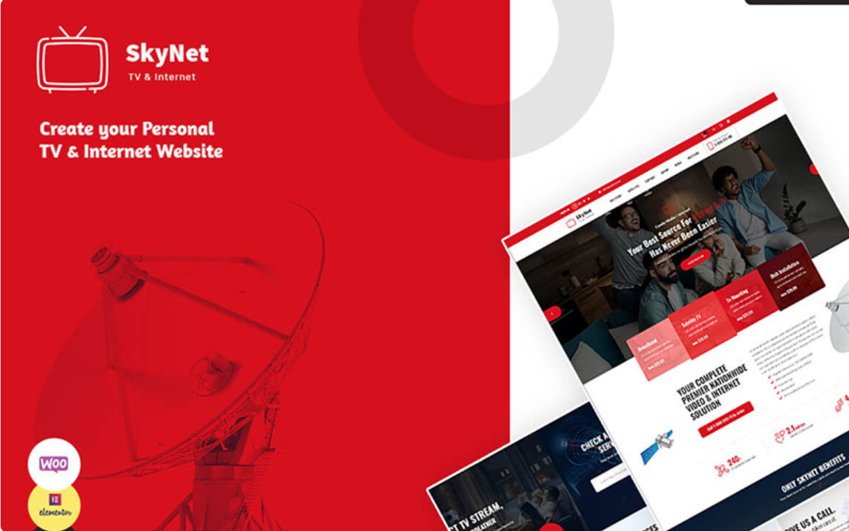 Skynet - Broadband Tv and Internet Provider WordPress Theme