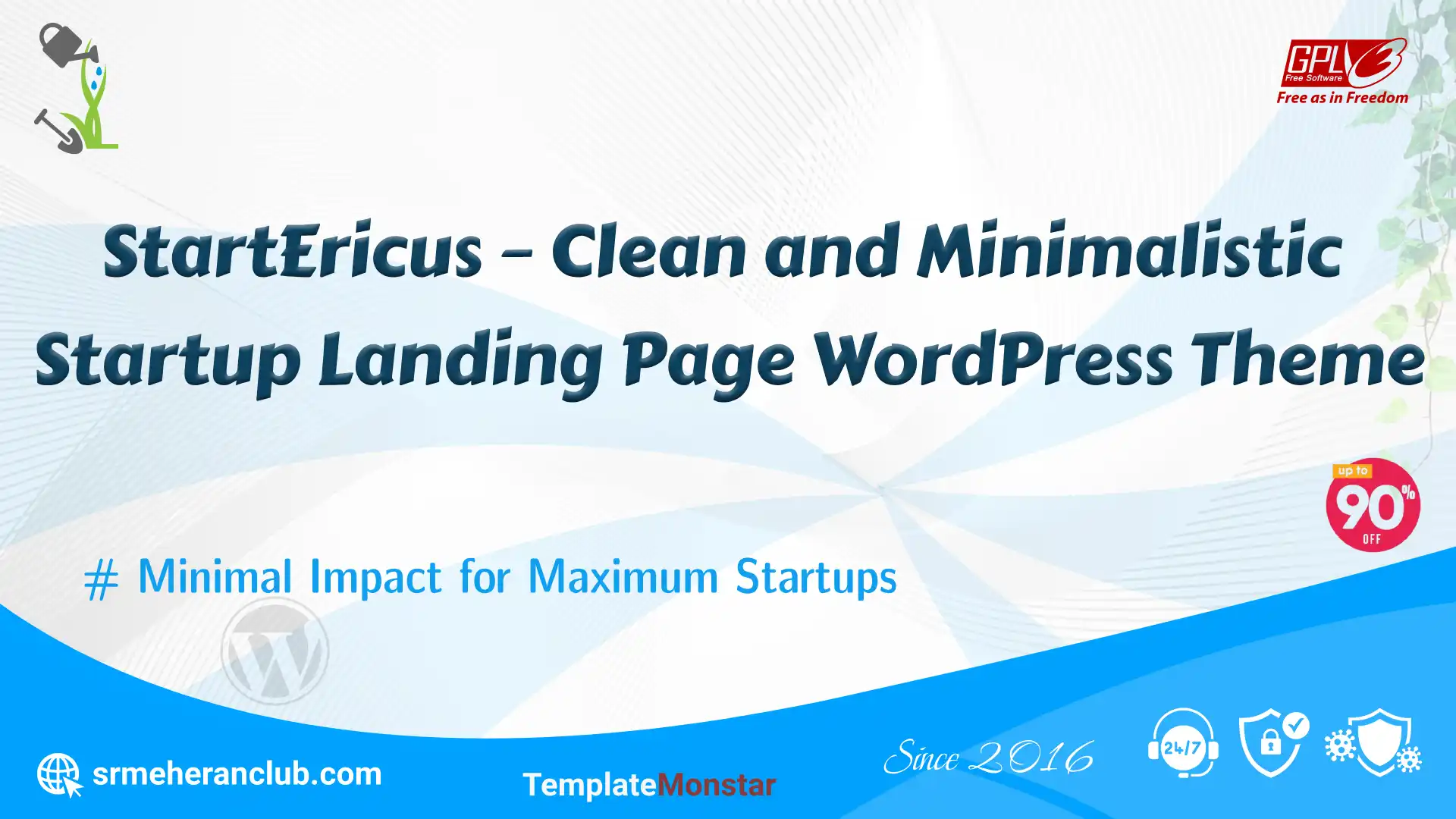 StartEricus – Clean and Minimalistic Startup Landing Page WordPress Theme — Theme by Templatemonster
