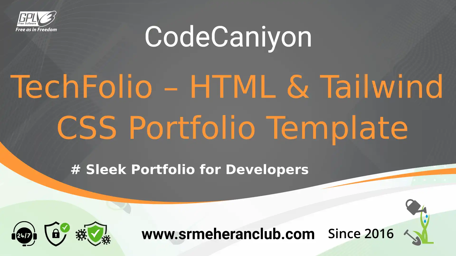 TechFolio – HTML & Tailwind CSS Portfolio Template