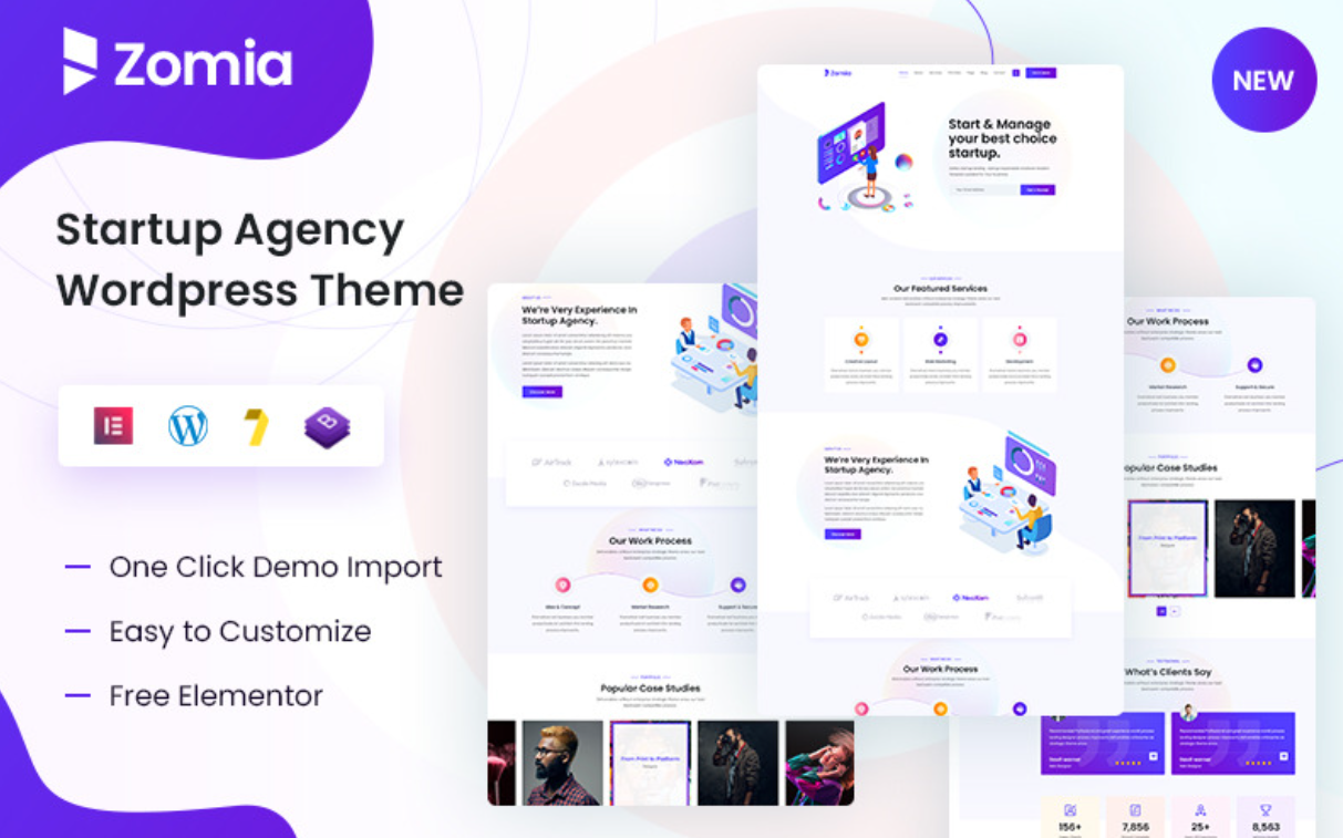 Zomia - Startup Agency Elementor WordPress Theme
