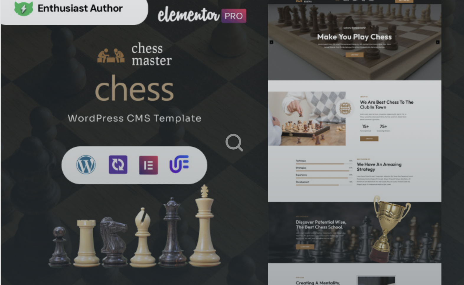 Chess master - Chess Club WordPress Elementor Theme WordPress Theme