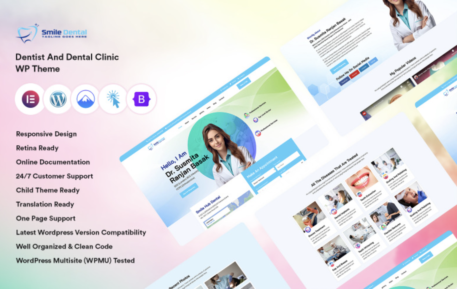 Smile Dental - Dentist & Dental Clinic WordPress Theme