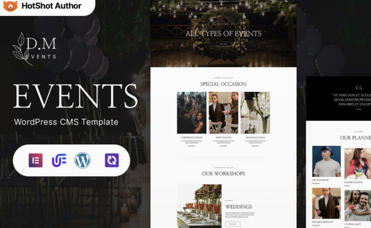 D.M Events - Events Planner And Wedding Planner WordPress Theme