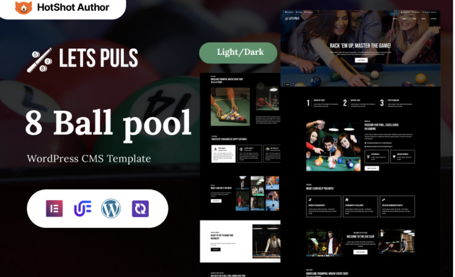 Lets Puls - Billiard Club WordPress Elementor Theme WordPress Theme